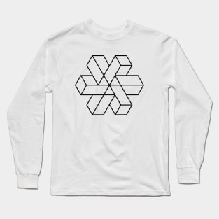 Impossible Shapes – Optical Illusion - Geometric Snowflake Long Sleeve T-Shirt